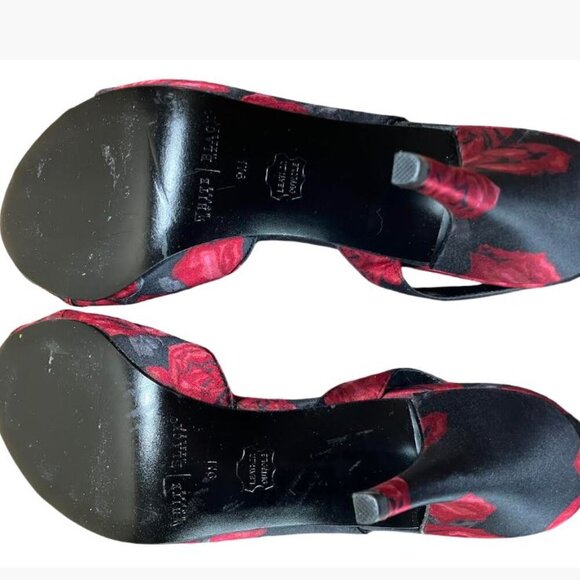 White House Black Market High Heel Peep Toe Floral Slingbacks  Size 9M  EUC - Picture 11 of 14
